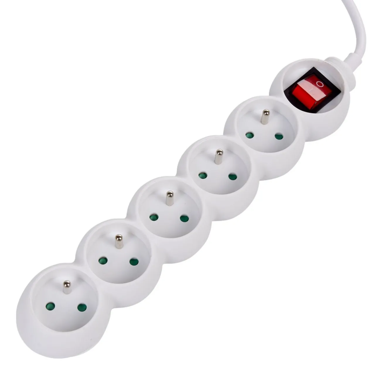 Bloc multiprise blanc interrupteur 5 prises