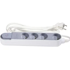 Bloc multiprise design gris 4x16A 3m