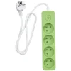 Bloc multiprise interrupteur et protection enfant blanc et vert x4