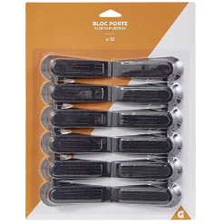 Bloc porte en plastique noir x12