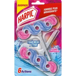 Bloc WC Harpic fraîcheur active fleurs tropicales x2
