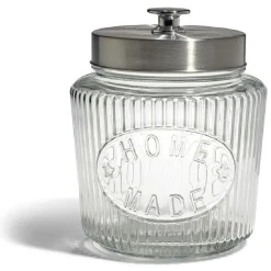 Bocal de conservation 1L en verre avec couvercle en métal Ø11,5xH18cm