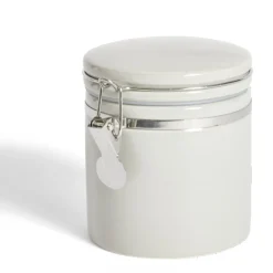 Bocal en céramique avec clip en métal Ø10xH13cm