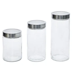 Bocal en verre avec couvercle hermétique x3