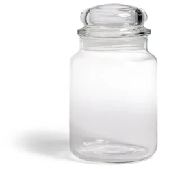 Bocal en verre transparent avec couvercle hermétique 800ml - H.17cm