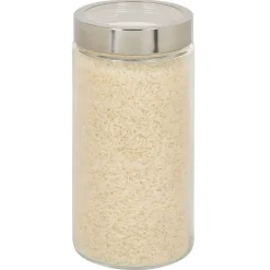 Bocal en verre transparent couvercle inox 1,6L - Ø11xH.22cm