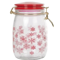 Bocal flocon rouge Noël