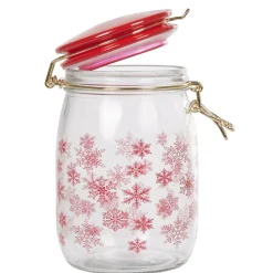 Bocal flocon rouge Noël