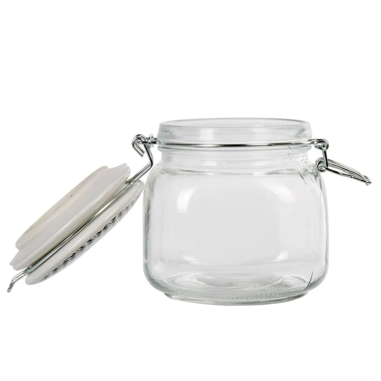 Bocal hermétique carré verre couvercle motif ethnique 750 ml