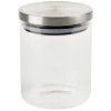 Bocal hermétique verre transparent couvercle métal silicone