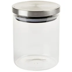 Bocal hermétique verre transparent couvercle métal silicone