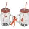 Bocal motif coeurs Saint Valentin x2