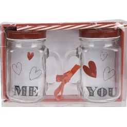 Bocal motif coeurs Saint Valentin x2