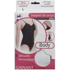 Body gainant femme uni noir