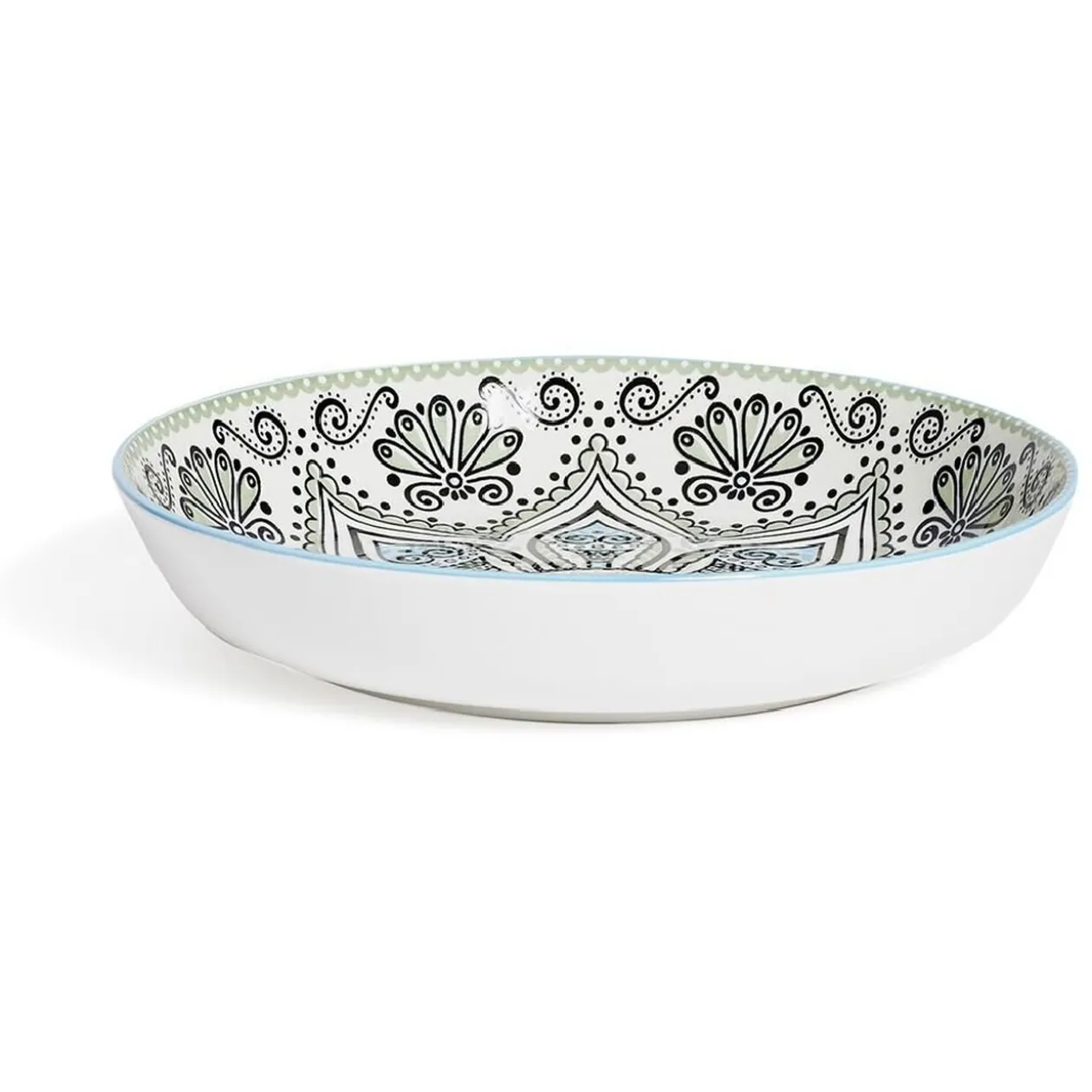 Bol décor oriental porcelaine Ø23xH4cm