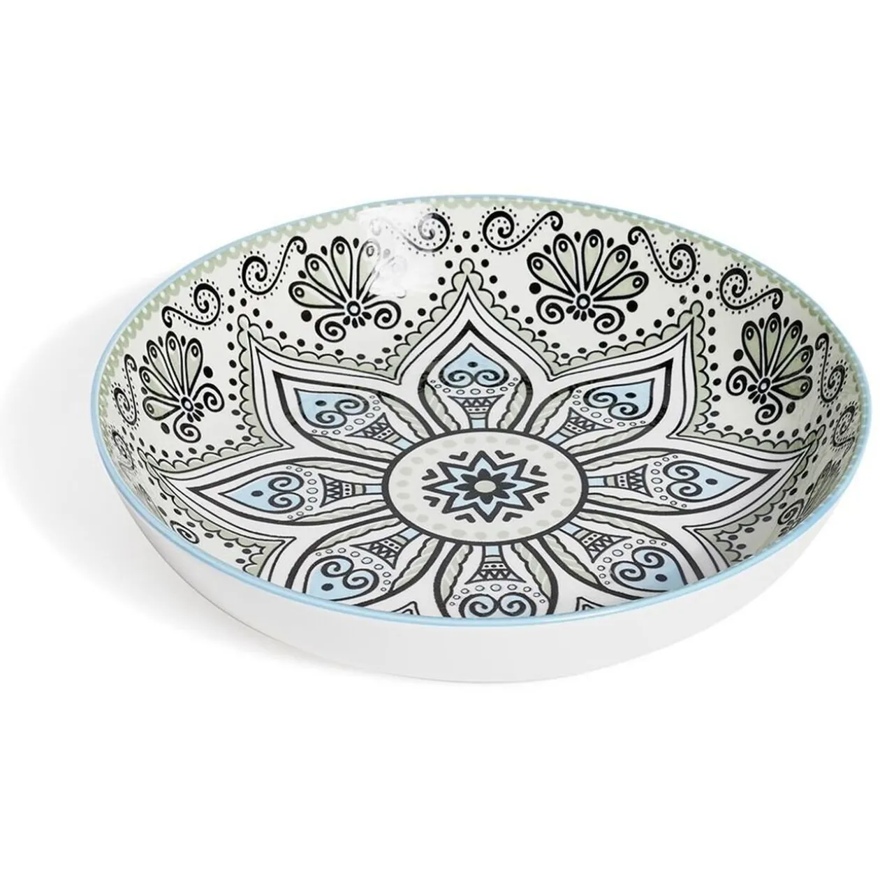 Bol décor oriental porcelaine Ø23xH4cm