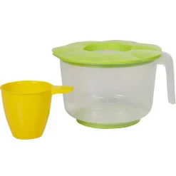 Bol doseur avec couvercle et gobelet intégré