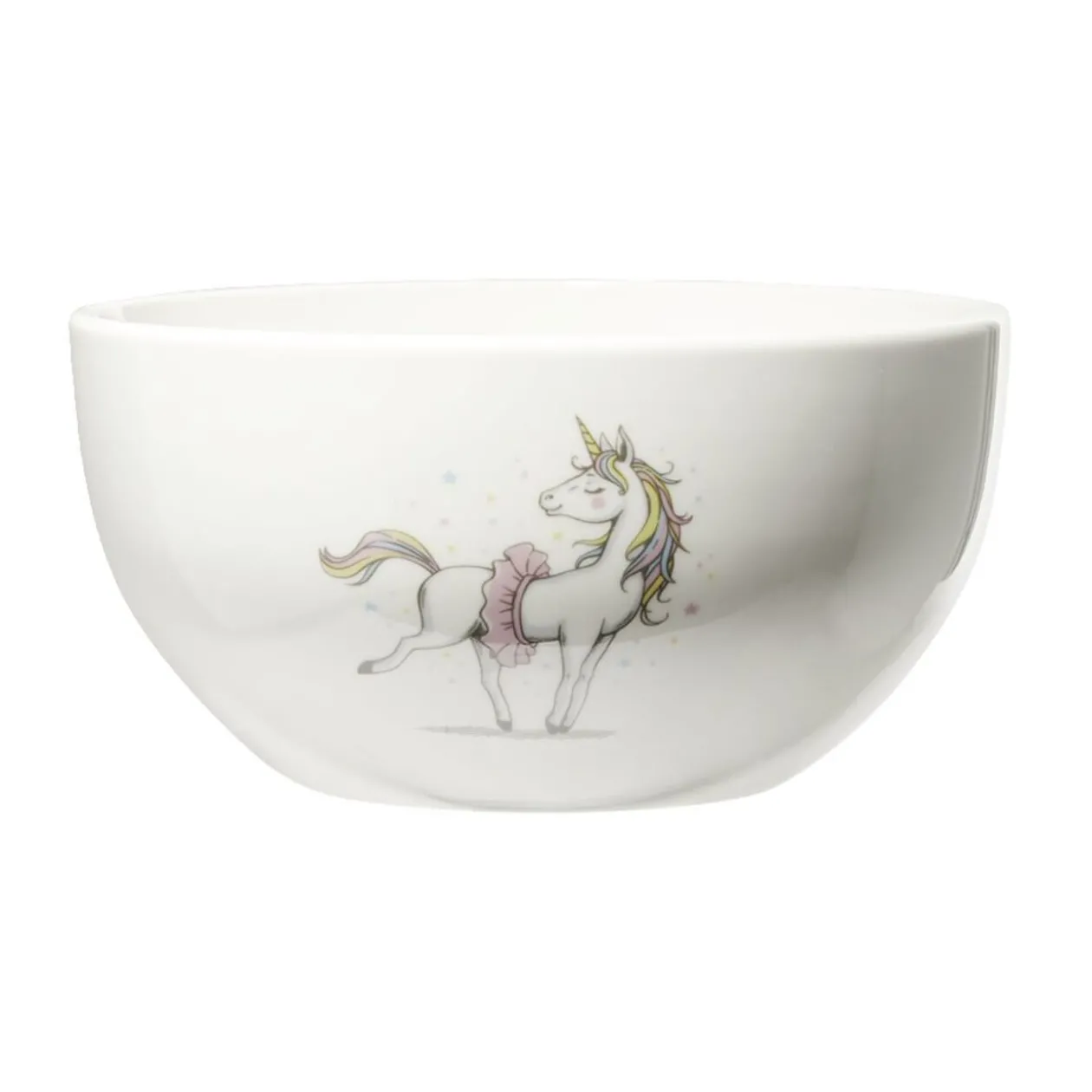 Bol en porcelaine blanc pour enfant motif licorne Ø14xH7cm