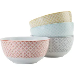 Bol imprimé carreau de ciment muticolore x4