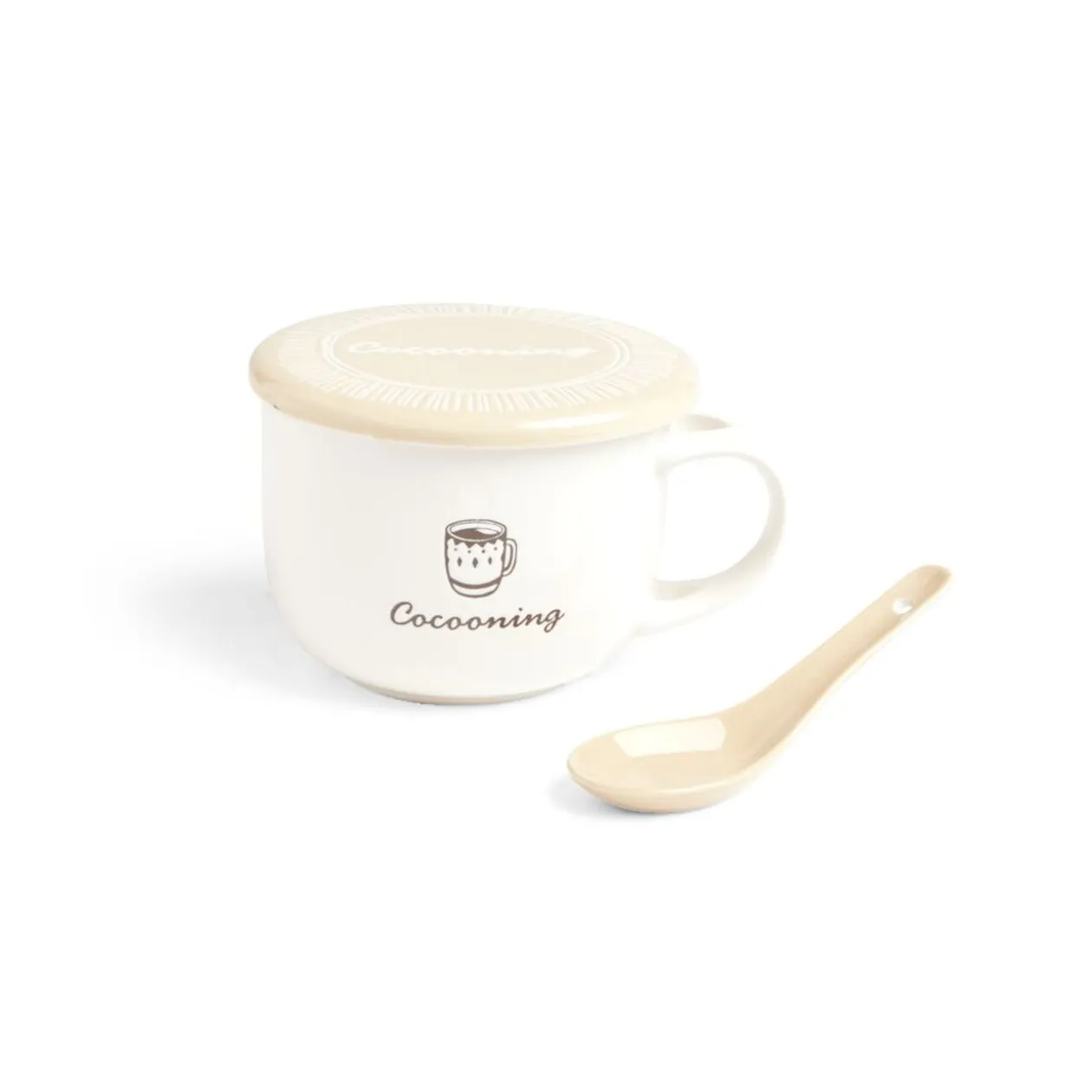 Bol jumbo 62cl avec cuillère et couvercle cocooning