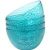 Bol plastique bleu martelé x4