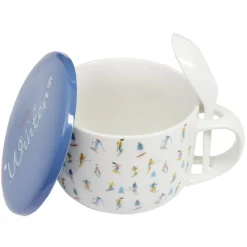 Bol soupe jumbo 62cl et cuillère porcelaine fun