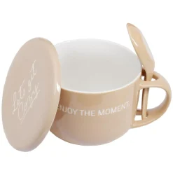 Bol soupe jumbo 62cl et cuillère porcelaine cocooning