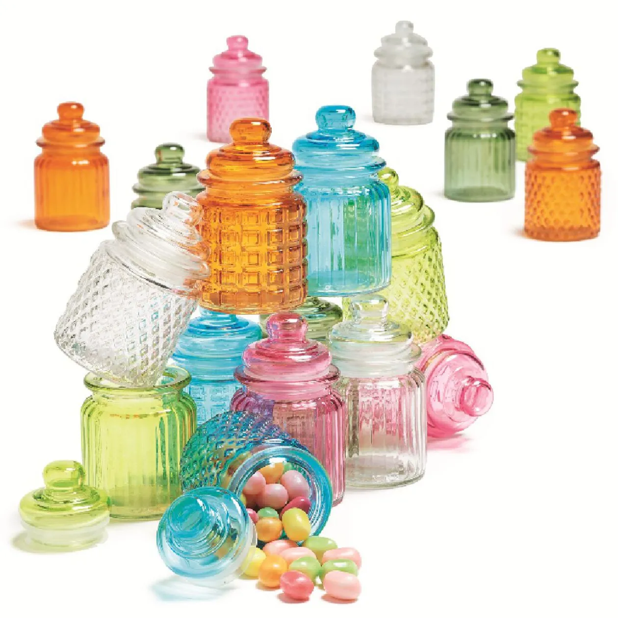 Bonbonnière colorée en verre