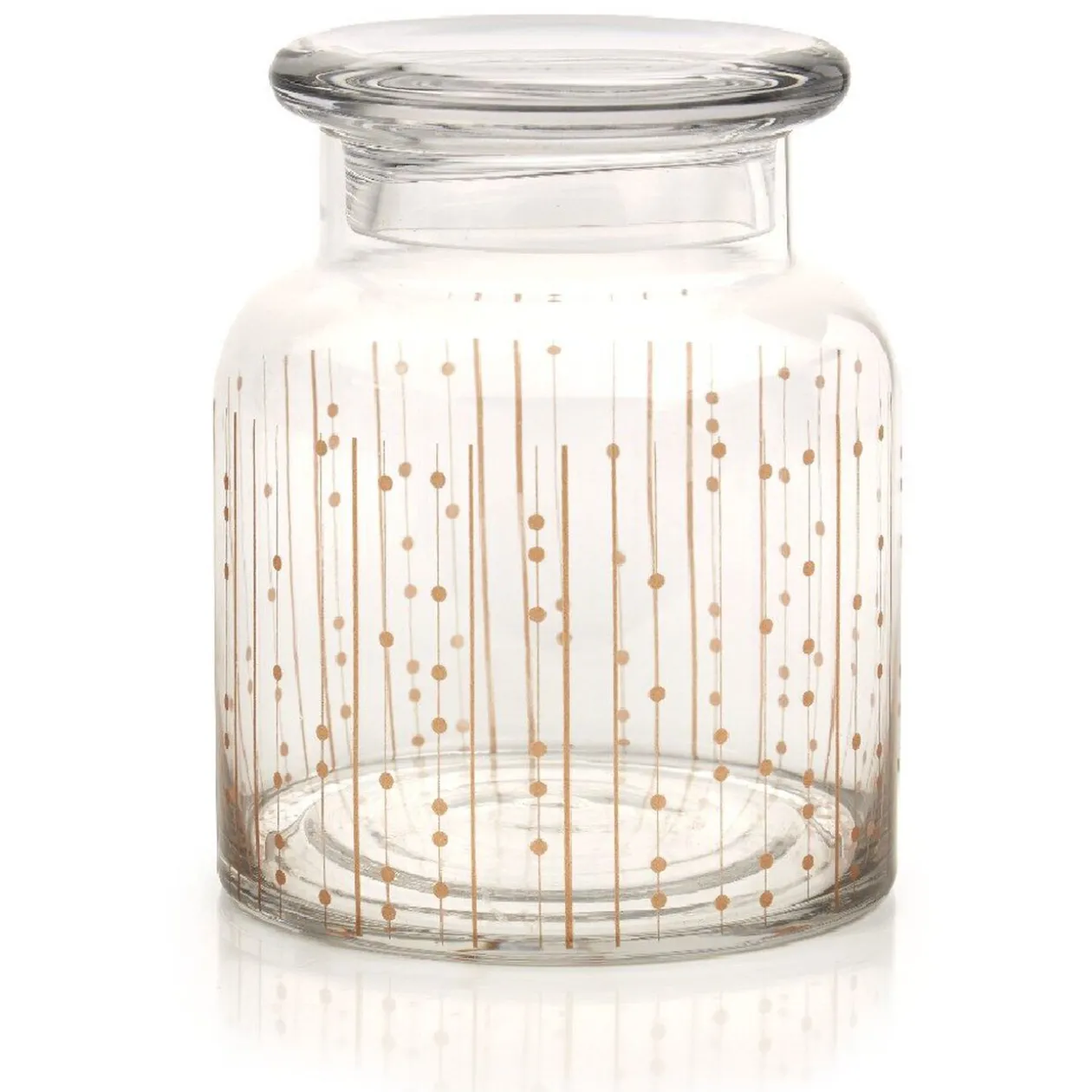 Bonbonnière transparente motifs cuivre