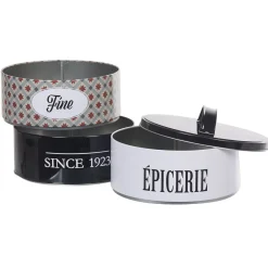 Boîte à 3 compartiments carreaux de ciment noir et blanc