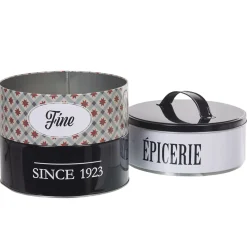 Boîte à 3 compartiments carreaux de ciment noir et blanc