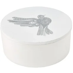 Boîte à bijoux avec miroir rond intégré Ø13,5 cm