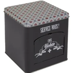 Boîte à biscuits carrée design "Servez-vous - Chez Violette"