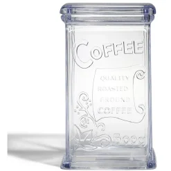 Boîte à café 500g en plastique transparent 11,5x9xH19cm