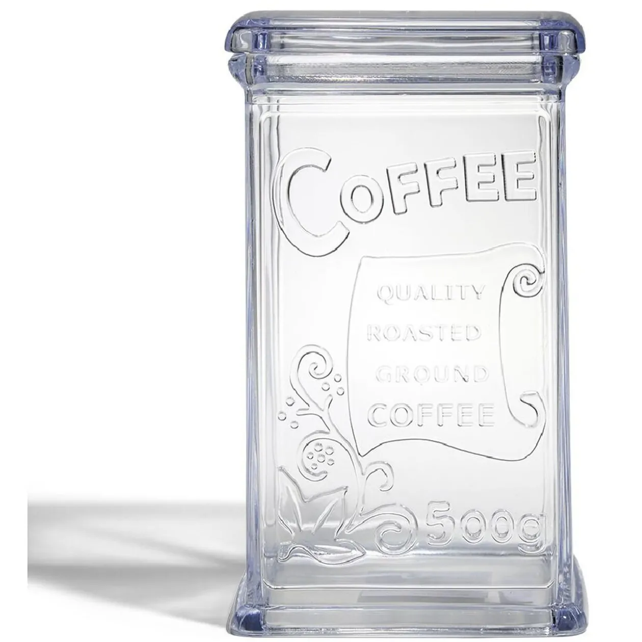 Boîte à café 500g en plastique transparent 11,5x9xH19cm
