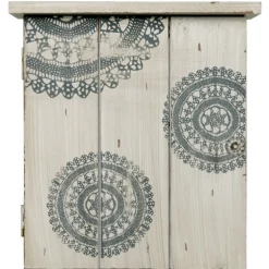 Boîte à clef beige à motifs