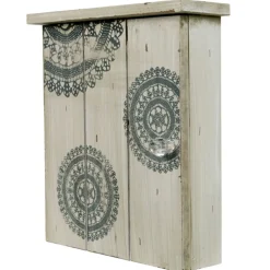 Boîte à clef beige à motifs