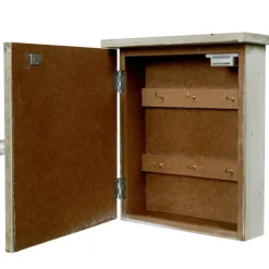 Boîte à clef beige à motifs