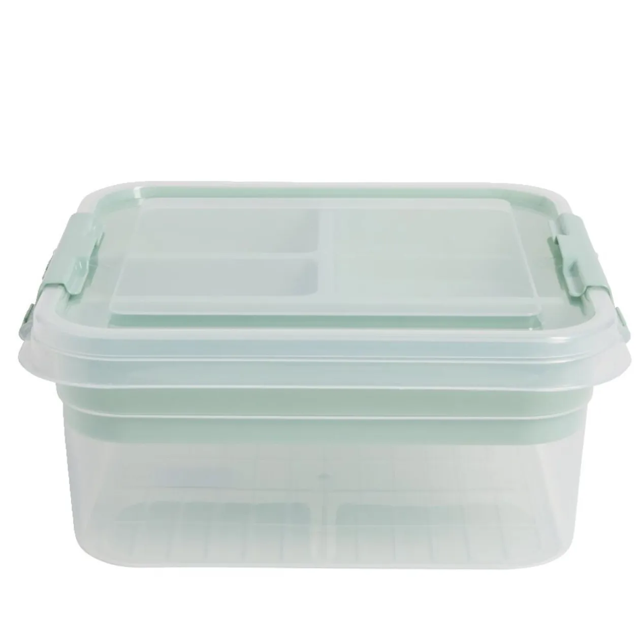 Boîte à compartiments 2 niveaux de rangement 26x25xH11cm