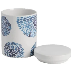 Boîte à coton blanc design cyclade bleu