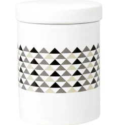 Boîte à coton blanche motif triangles