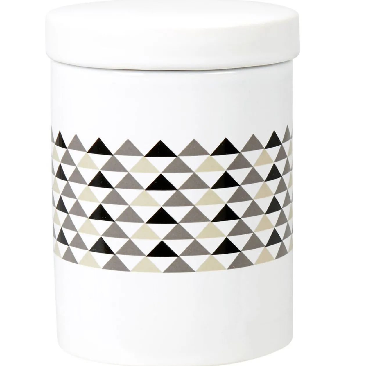 Boîte à coton blanche motif triangles