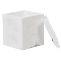 Boîte à coton résine effet marbre