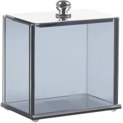 Boîte à coton verre noir transparent