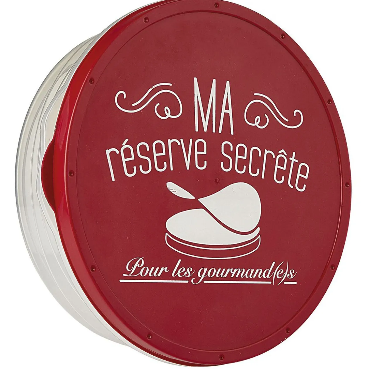 Boîte à crêpes ronde avec couvercle design rouge