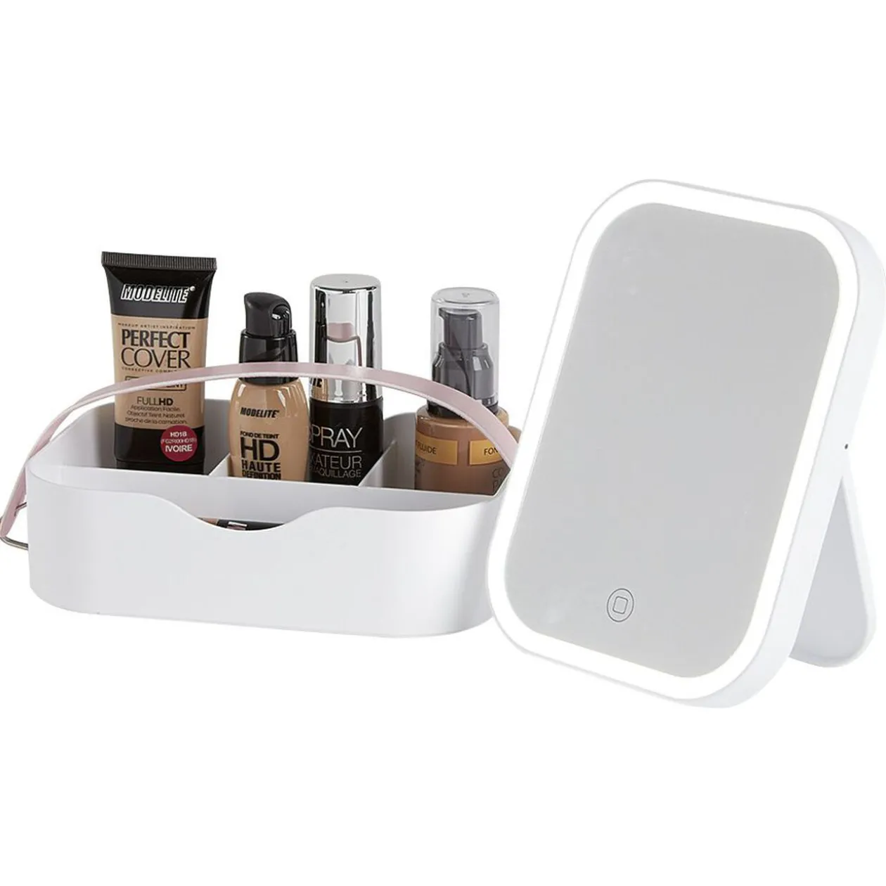 Boîte à maquillage à led avec miroir