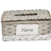 Boîte à mouchoirs tressé blanc et naturel HOME
