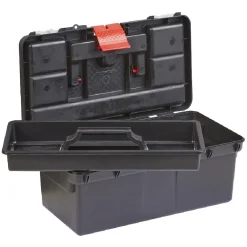 Boîte à outil avec poignée et clip rouge et noire