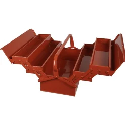 Boîte à outils 5 compartiments métal rouge