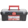 Boîte à outils plastique noir et rouge 30x14xH11cm